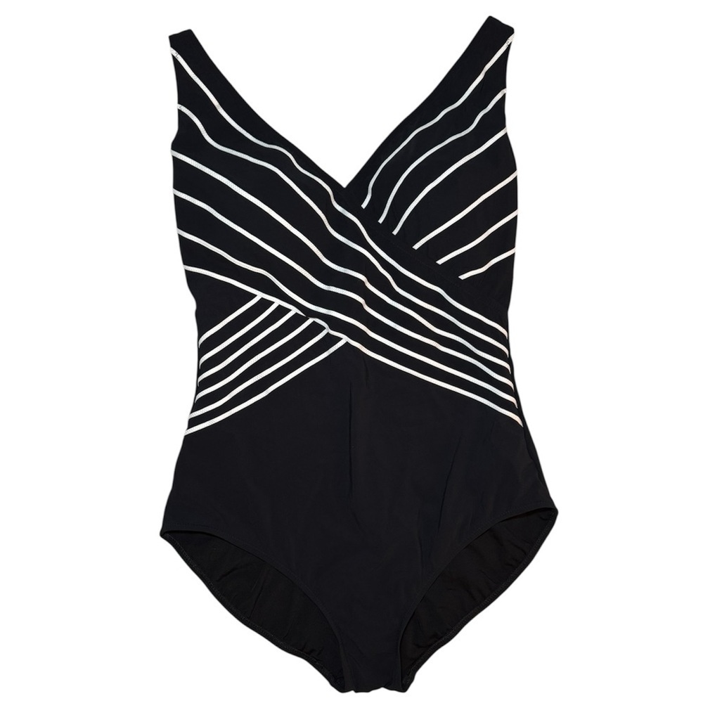 Gottex Women's Black & White One-Piece Swimsuit Size 16 - Picture 14 of 14